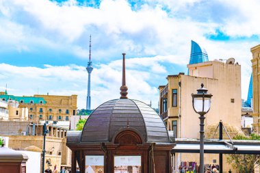 Bakü, Azerbaycan 'da şehir manzarası ele geçirildi.