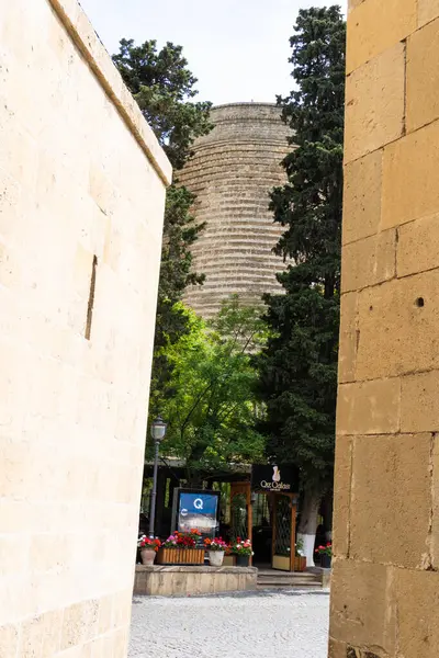 Bakü, Azerbaycan 'da şehir manzarası ele geçirildi.