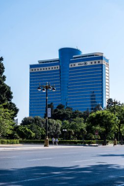 Bakü, Azerbaycan 'da şehir manzarası.