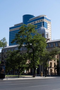 Bakü, Azerbaycan 'da şehir manzarası.