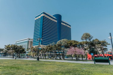 Bakü, Azerbaycan 'da şehir manzarası.