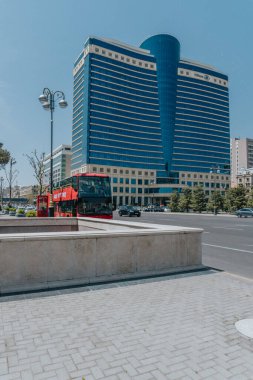 Bakü, Azerbaycan 'da şehir manzarası.