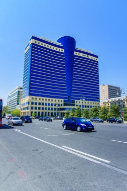 Bakü, Azerbaycan 'da şehir manzarası.