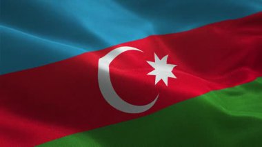 Azerbaycan 'ın vatansever kumaş bayrağını sallayarak