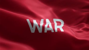 Savaş metniyle kırmızı kumaş bayrağı sallıyor.