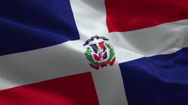 Dominik Cumhuriyeti 'nin vatansever kumaş bayrağını sallıyor. 