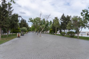 Bakü şehri, seyahat ve tatil konsepti.