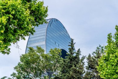 Bakü şehri, seyahat ve tatil konsepti.