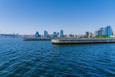 Bakü şehri, seyahat ve tatil konsepti.