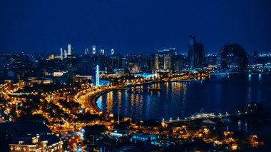 Bakü şehri, seyahat ve tatil konsepti.