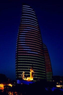 Bakü şehri, seyahat ve tatil konsepti.