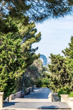 Bakü şehri. Seyahat ve tatil mevsimsel konsepti.