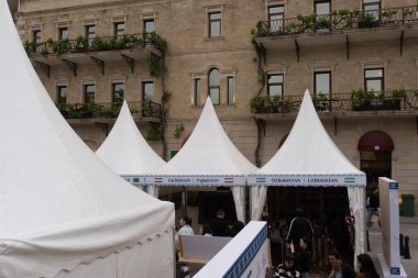  Icherisheher 'daki Uluslararası Halı Festivali (Eski Şehir). Bakü, Azerbaycan. 3 Mayıs 2025.