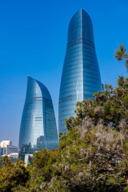 Bakü şehri, Azerbaycan. Seyahat ve turizm kavramı.