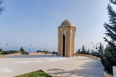 Bakü şehri, Azerbaycan. Seyahat ve turizm kavramı.