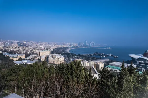 Bakü şehri, Azerbaycan. Seyahat ve turizm kavramı.