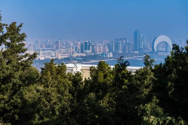 Bakü şehri, Azerbaycan. Seyahat ve turizm kavramı.