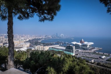 Bakü şehri, Azerbaycan. Seyahat ve turizm kavramı.