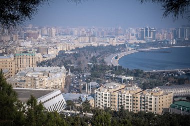 Bakü şehri, Azerbaycan. Seyahat ve turizm kavramı.