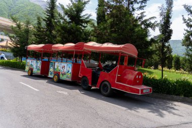 Sheki, Azerbaycan 'ın turizm potansiyeli. Seyahat ve tatil konsepti.