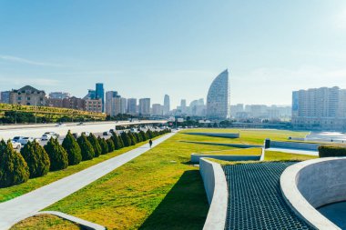 Bakü, Azerbaycan 'daki güzel şehir manzarası
