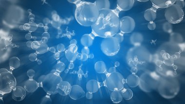 Kimyasal arka plan. Moleküller ve atomlar iş başında.