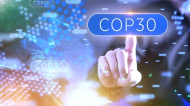 COP30 illüstrasyon. BM İklim Değişikliği Konferansı - Belm, Brezilya, Kasım 2025. Yazı işleri müdürü Bakü, Azerbaycan. 07.08.2025.