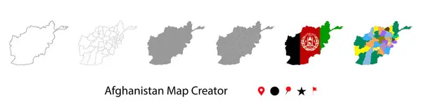 Konum göstergeleriyle Afganistan harita koleksiyonu