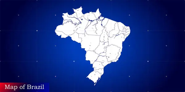 Brezilya 'nın dijital haritası. Dinamik şebeke ağı ile resimlenmiş.