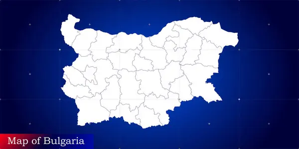 Digital map of Bulgaria. Illustrated with dynamic grid network.