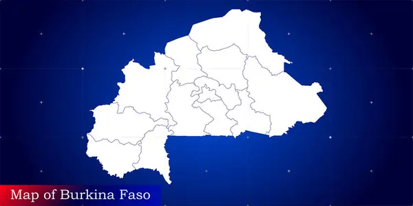 Digital map of Burkina Faso. Illustrated with dynamic grid network.