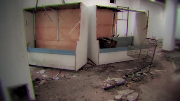经济危机和战争的概念 被遗弃的建筑物内部 — 图库视频影像