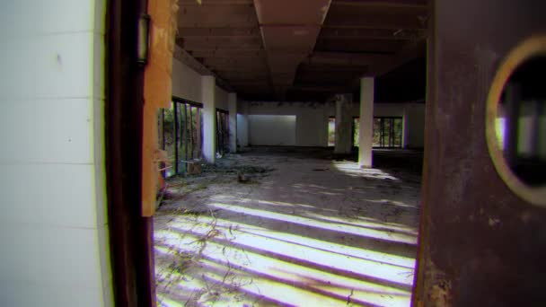 Conceito Crise Econômica Guerra Interior Abandonado Edifício — Vídeo de Stock