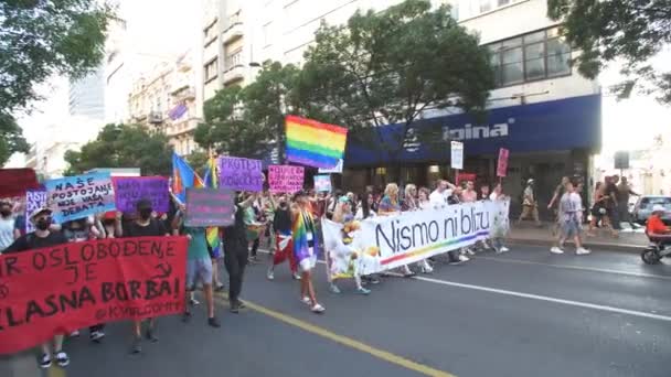 Σερβία Βελιγράδι Σεπτεμβρίου 2023 Pride Βελιγραδίου Μετάδοση Των Συμμετεχόντων Στην — Αρχείο Βίντεο