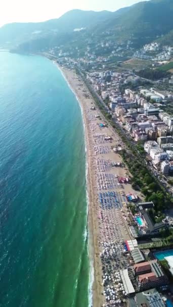 Luchtfoto Uitzicht Vanaf Vliegende Drone Van Mensen Menigte Ontspannen Het — Stockvideo