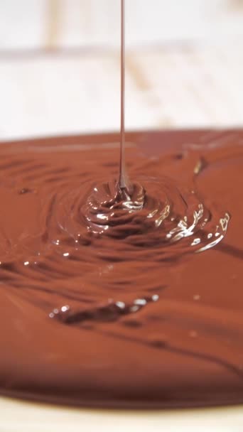 Mezclar Chocolate Para Postres Exclusivos Restaurante Alta Cocina Concepto Pastelería — Vídeos de Stock