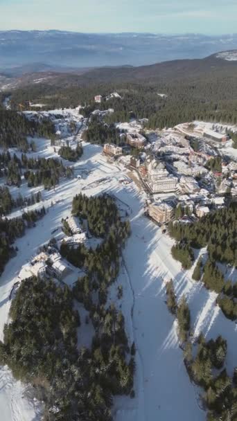 Panorama Des Skigebietes Kopaonik Serbien Nationalpark Kopaonik Winterlandschaft Den Bergen — Stockvideo