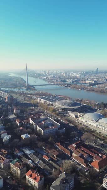 Aerial View Belgrade Capital Serbia — Stock Video