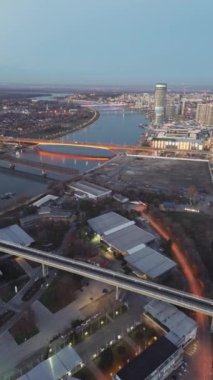 Belgrad, Sırbistan başkenti havadan görünümü.