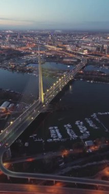 Belgrad, Sırbistan başkenti havadan görünümü.