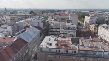 Belgrad 'ın merkezinin hava fotoğrafçılığı. Kalemegndan Knez Mihailova Caddesi ve park