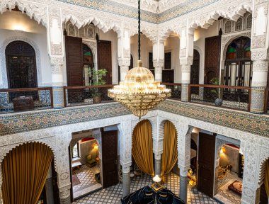 Interior Design of a Riad (Luxury Hotel) in Fes clipart