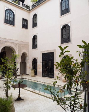 An inner courtyard in a Riad in Fez clipart