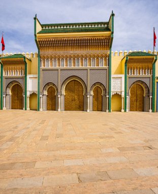 The Royal Palace in the city of Fez is situated close to the Medina area in the city. clipart