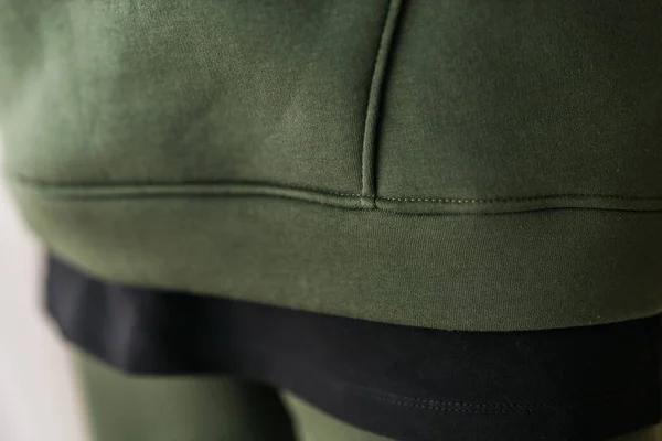 Close Detail Sweatshirt Hoodie Fabric Tailoring Clothes Design — Stock fotografie