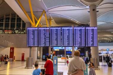 TURKEY, İSTANBUL, 9 AĞUSTUSTOS, 2022: Modern İstanbul Uluslararası Havalimanı, İstanbul. Türkiye