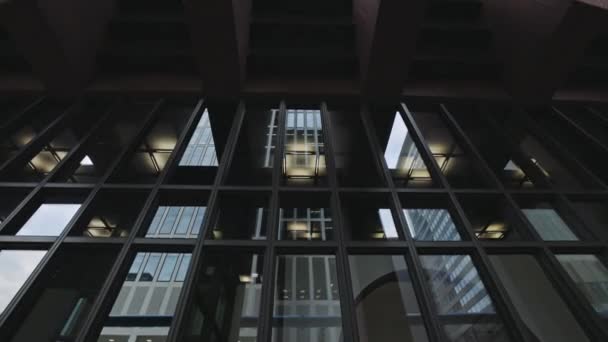 Francoforte Sul Meno Germania Aereo Sorvolando Skyline Futuristico Centro Finanziario — Video Stock