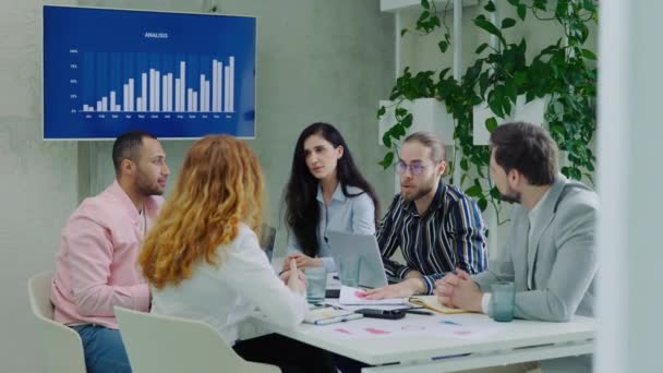 Podnikatelé Ceo Boss Lead Corporate Training Staff Members Klienti Vedoucí — Stock video