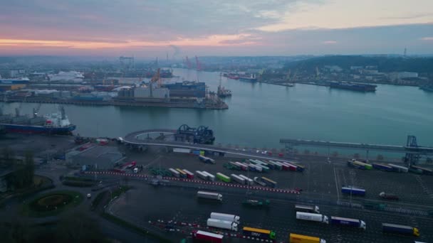 Gdynia Polônia Dezembro 2022 Vista Aérea Enorme Porto Marítimo Gdynia — Vídeo de Stock