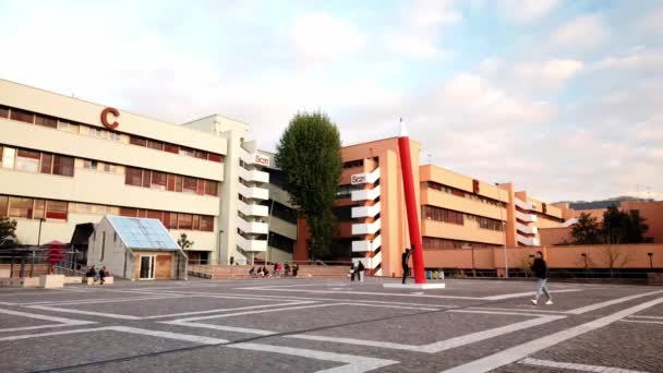 Salerno Kampanien Italien November 2022 Studenter Vid Universitetet Salerno Timelapse — Stockvideo
